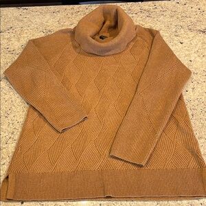 Cable Knit Turtleneck Sweater - Camel